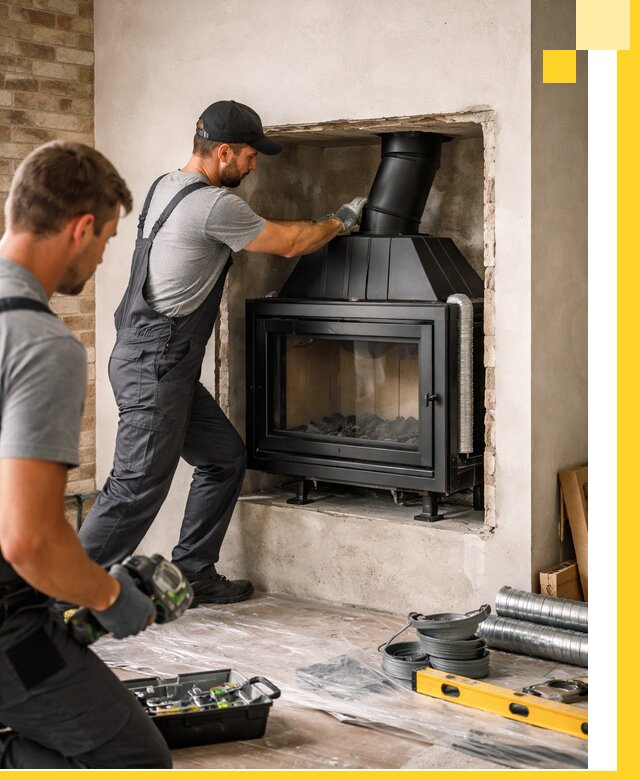 Установка каминных топок в Братске: монтаж, подключение