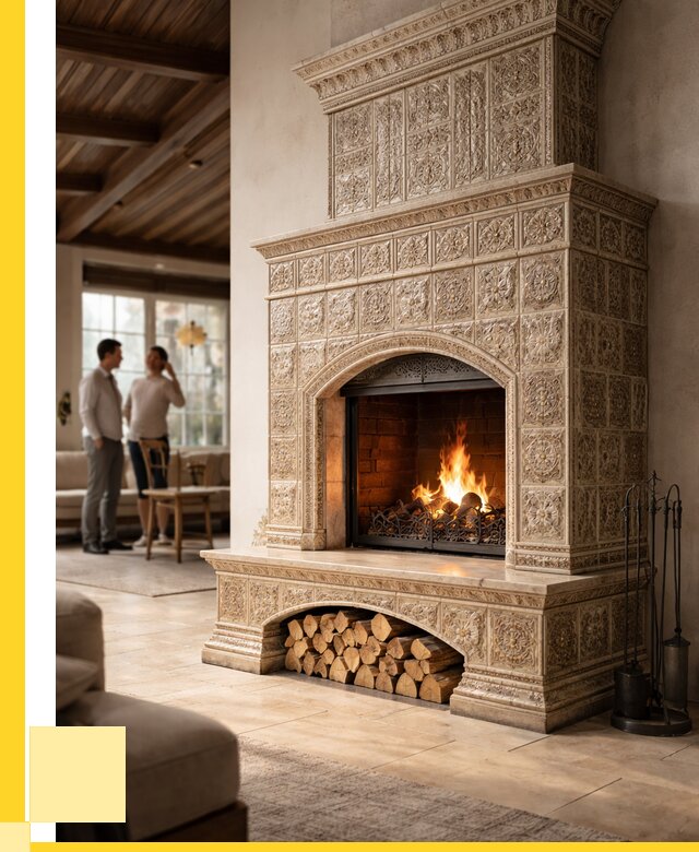 Купить изразцовый камин в Братске от 255100 р. | ЭриданБрт