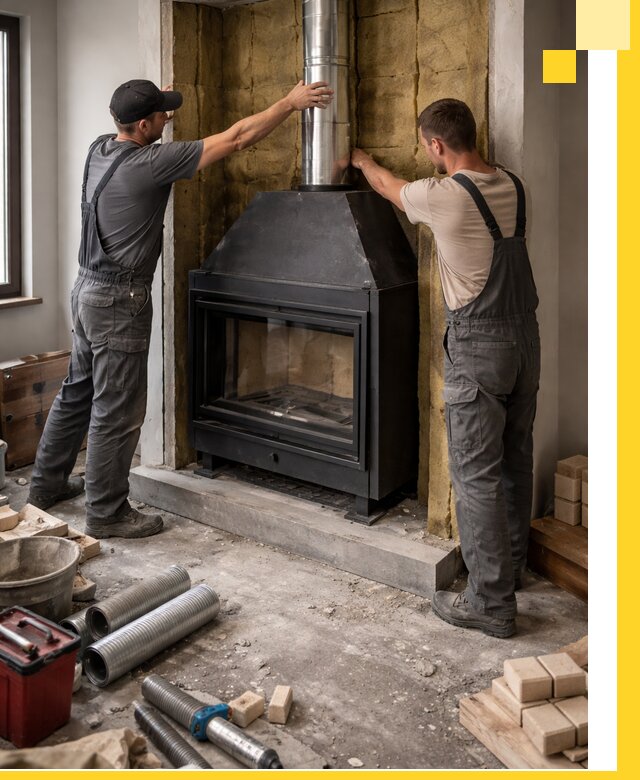 Изготовление и монтаж закрытых каминов в Братске под ключ