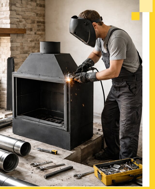 Продажа и установка металлических каминов в Братске под ключ