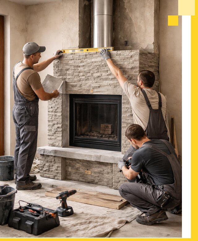 Профессиональный монтаж каминов под ключ в Братске для дома