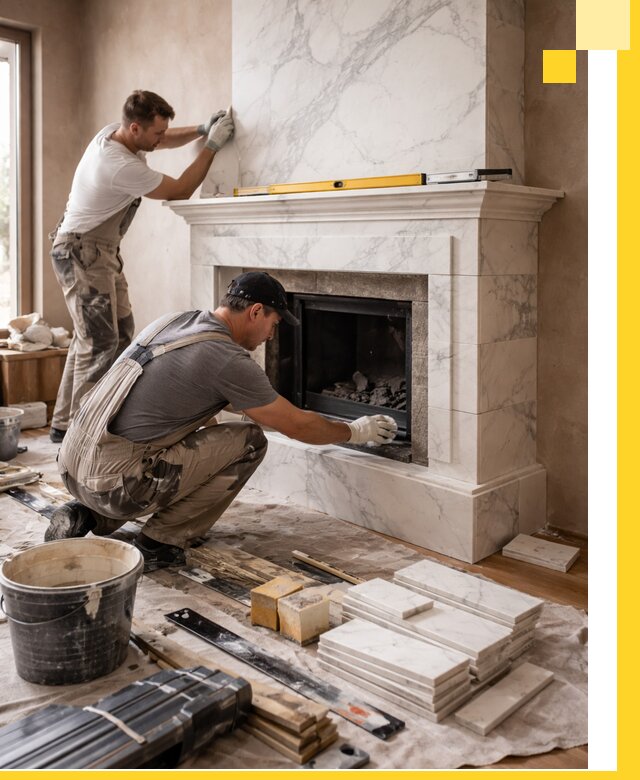 Отделка каминов в Братске качественные облицовочные работы