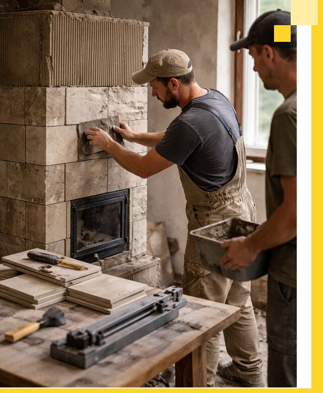 Профессиональная облицовка печей в Братске: керамика и камень