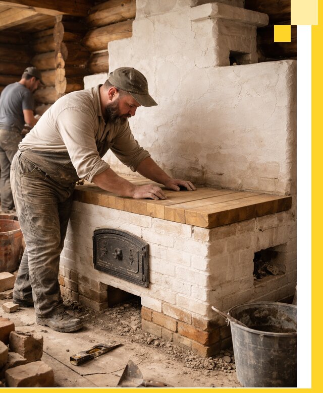 Проектирование и установка русской печи с лежанкой в Братске