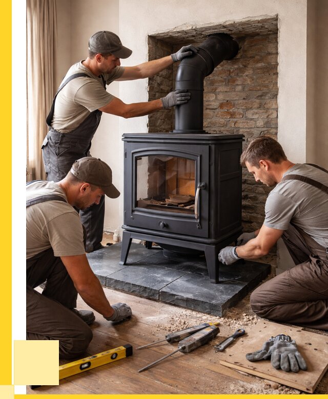 Монтаж печи камина в частном доме в Братске от 25510 р. | ЭриданБрт