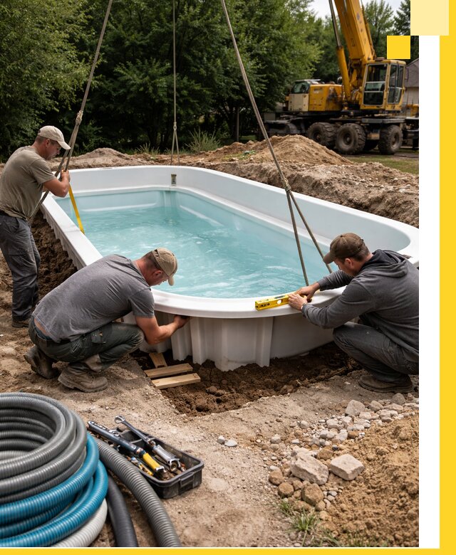 Установка и монтаж композитных бассейнов под ключ в Братске