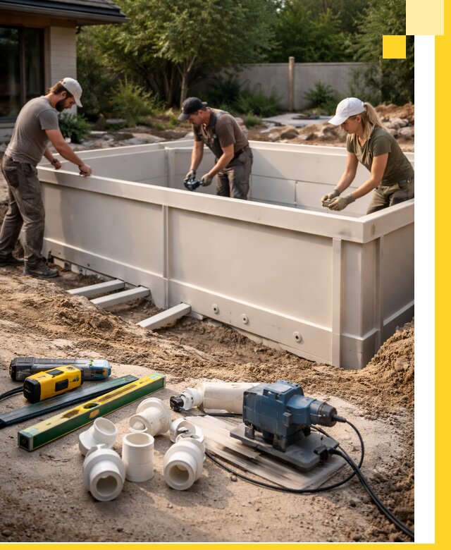 Установка полипропиленовых бассейнов под ключ в Братске