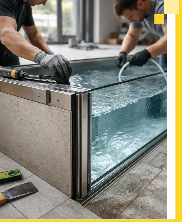 Проектирование и монтаж стеклянных бассейнов в Братске