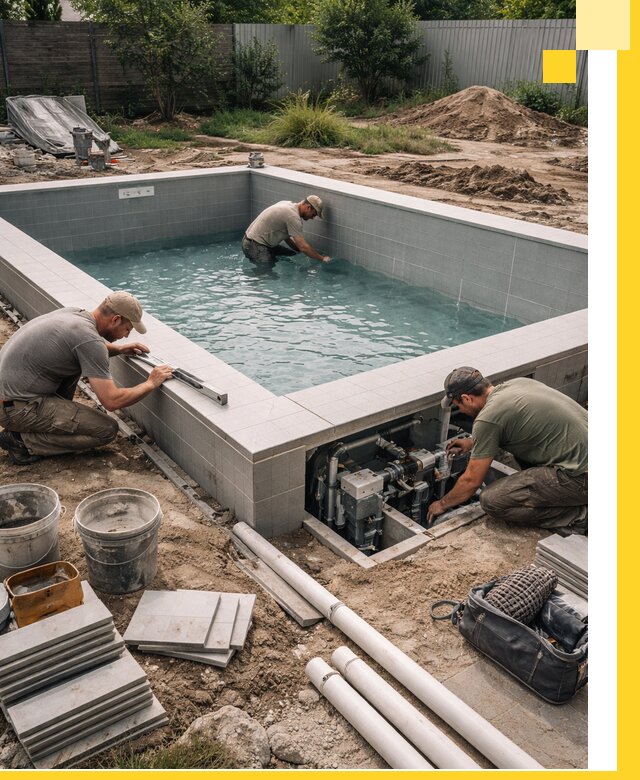 Строительство и монтаж бассейнов для дачи под ключ в Братске