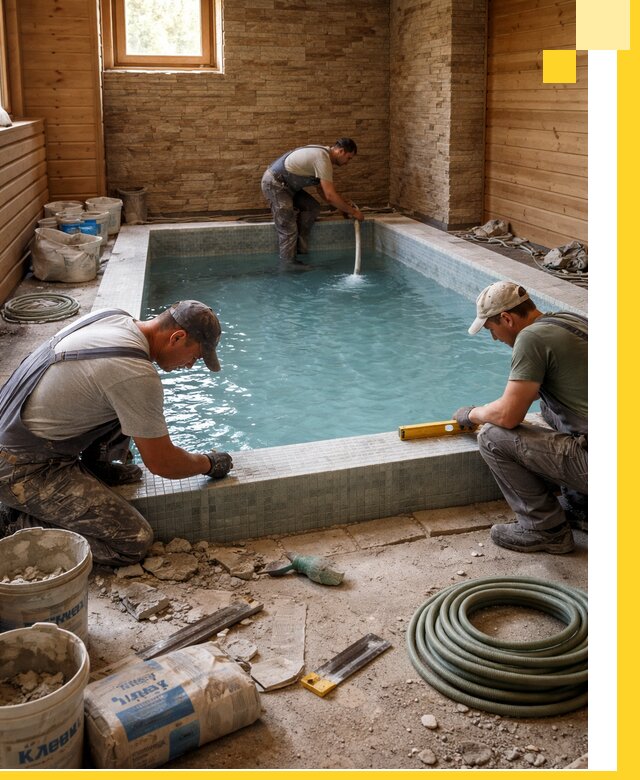 Проектирование и строительство бассейнов для бани в Братске