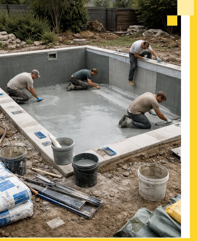 Изготовление и монтаж чаши бассейна под ключ в Братске