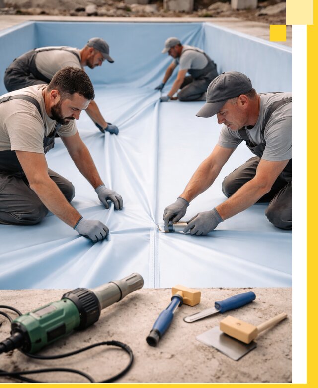 ПВХ пленка для бассейнов с монтажом и гарантией в Братске