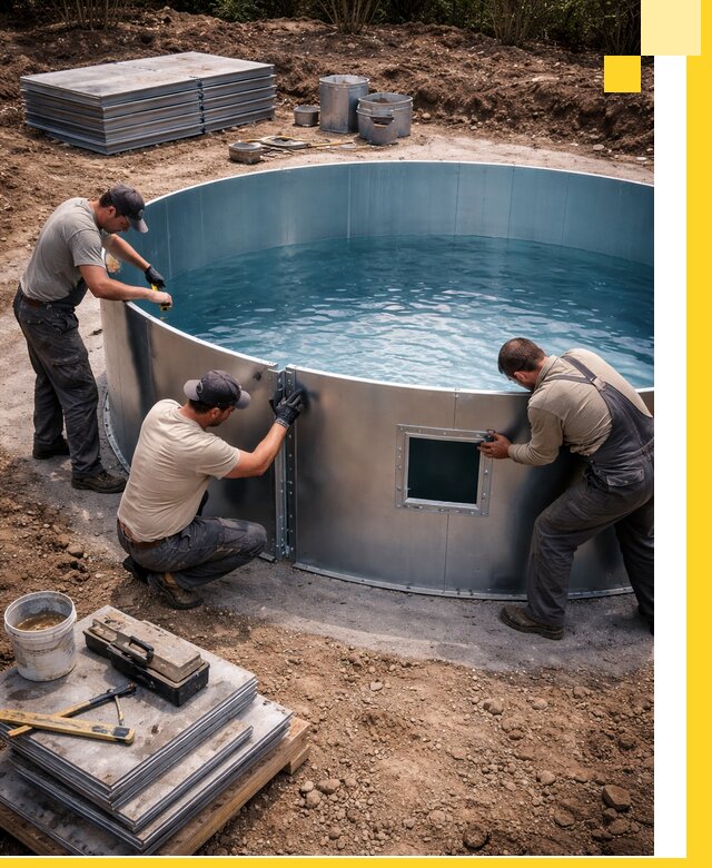 Круглые бассейны под ключ в Братске проектирование и монтаж