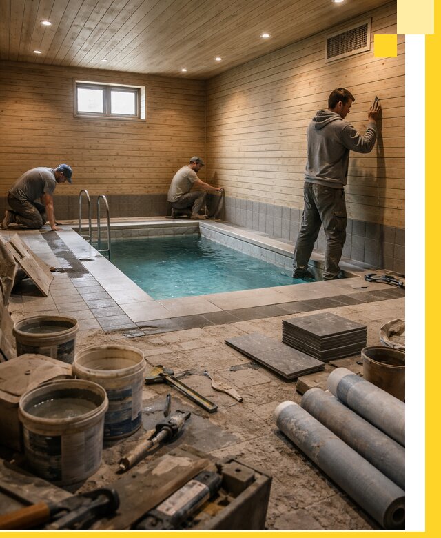 Строительство бани с бассейном и сауной под ключ в Братске