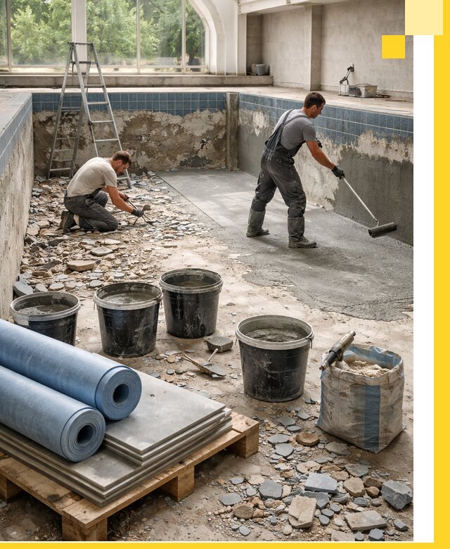 Реконструкция бассейнов в Братске: ремонт, гидроизоляция