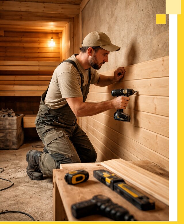 Профессиональная внутренняя отделка бани в Братске под ключ