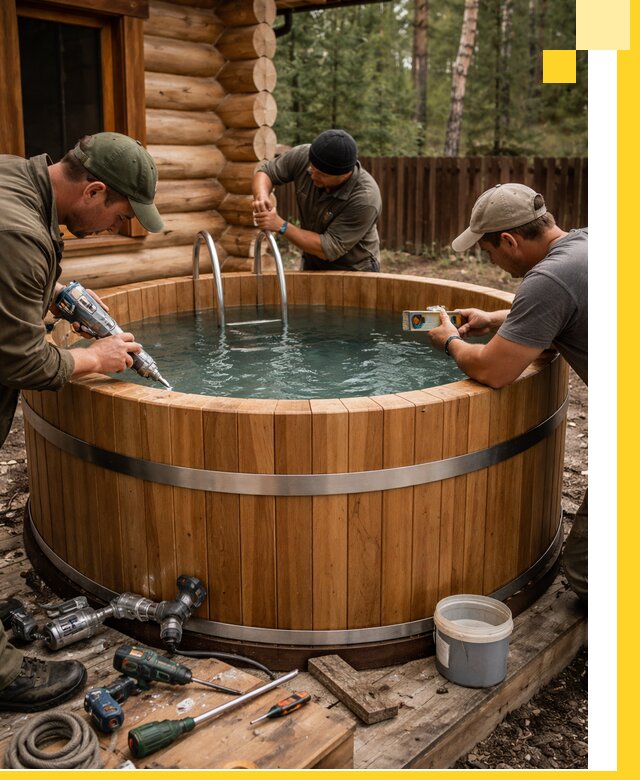 Строительство бань с купелью под ключ и отделкой в Братске