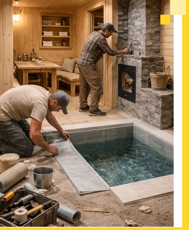 Строительство бань с комнатой отдыха под ключ в Братске