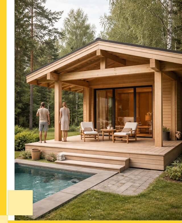 Бани с террасой под ключ в Братске от 612240 р. | ЭриданБрт