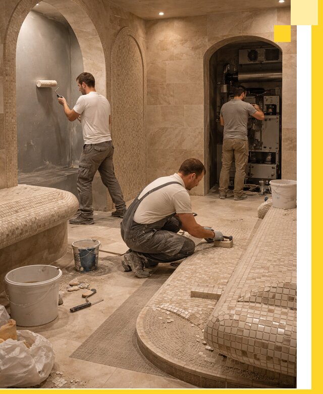 Строительство бани с хамамом и бассейном под ключ в Братске