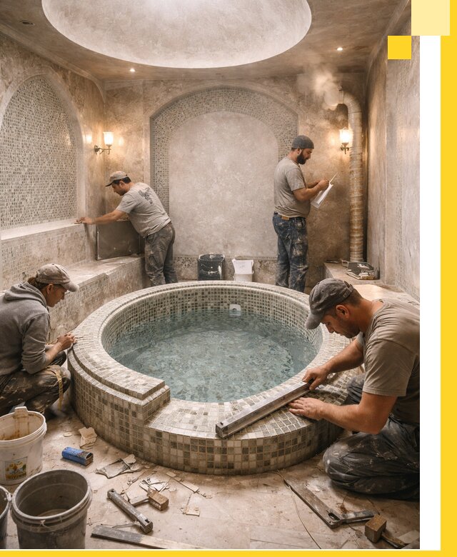 Профессиональное строительство хамама с бассейном в Братске под ключ