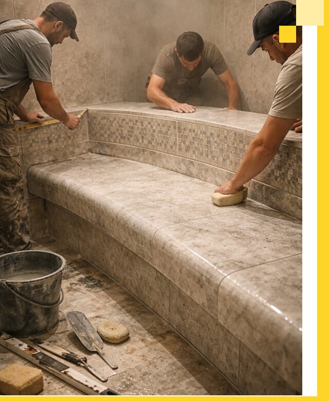 Изготовление и установка сидений для хамама в Братске